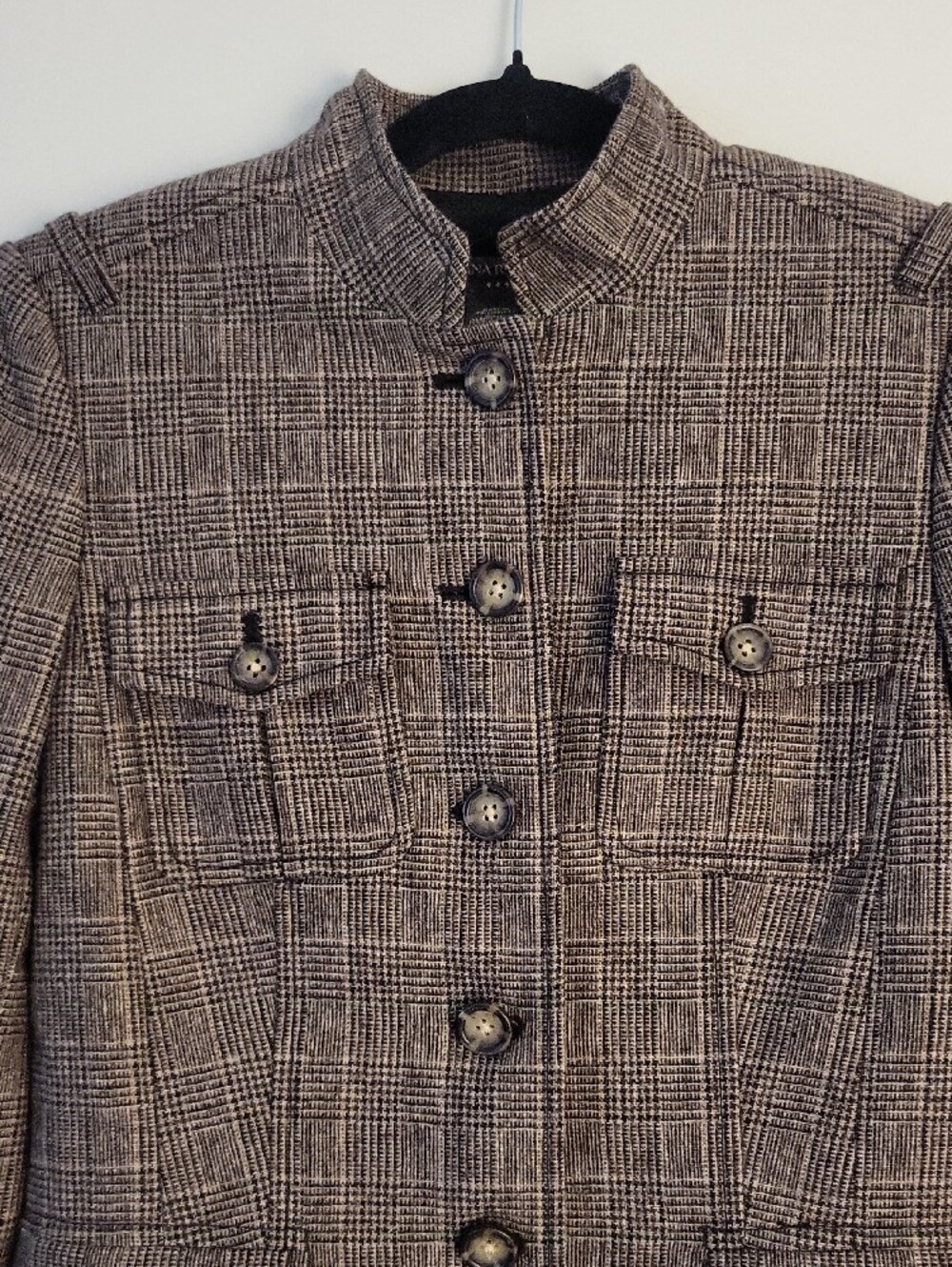 Banana Republic Brown Plaid Button-Front Blazer - Picture 2 of 10